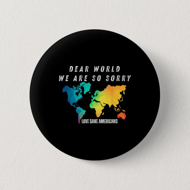 Men Dear World  Button (Front)
