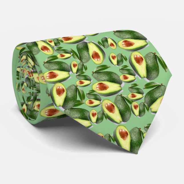Men Designer Avocados Neck Tie (Rolled)