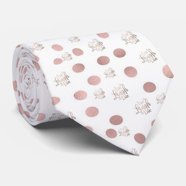 Men Designer Live Laugh Love Neck Tie (Rolled)