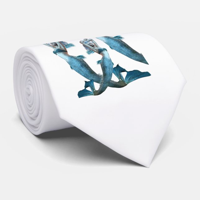 Men Designer Mermaids Neck Tie (Rolled)