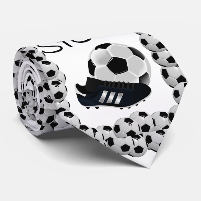 Men Designer Soccer Balls Neck Tie (Rolled)