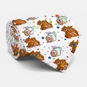 Men Designer Teddy Bear Neck Tie