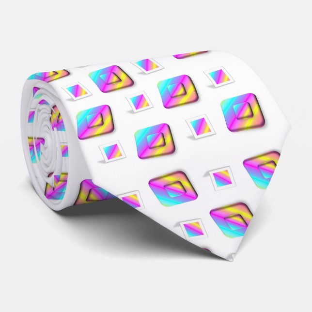 Men Designer Ties Colorful Squares (Rolled)