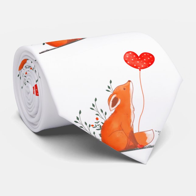 Men Designer Ties Foxy Red Hearts (Rolled)