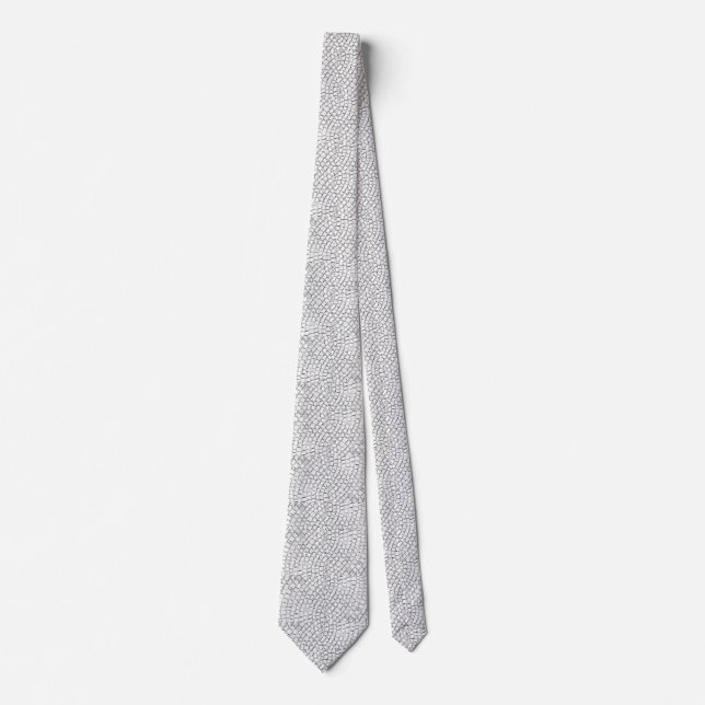 Men Designer White Pavers Neck Tie (Front)