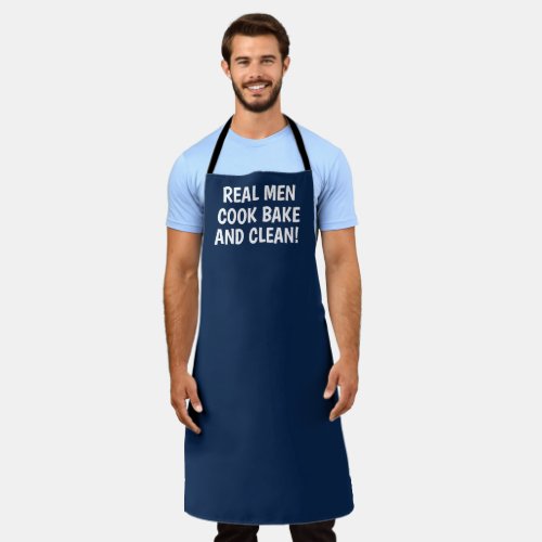 Men Elegant Navy Blue Modern Simple Dad Chef Apron