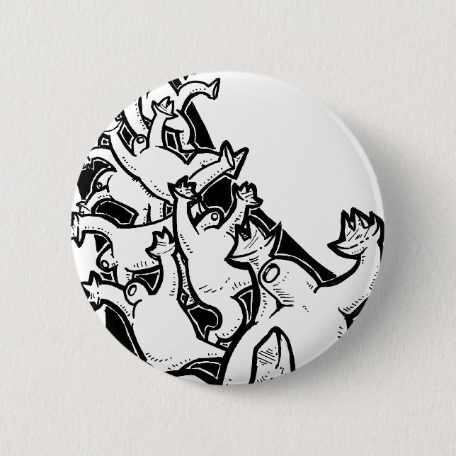 Men-Falling Pinback Button (Front)