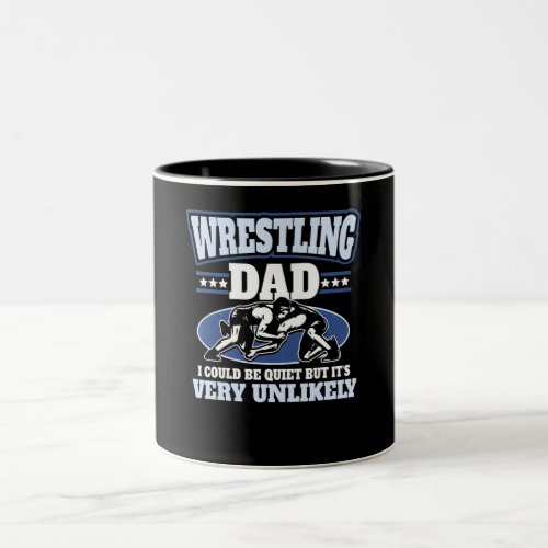 Men Freestyle Wrestling Dad Wrestling Lover Gift Two_Tone Coffee Mug