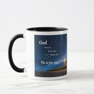 Men - God Sees-Hears-Knows Me Mug
