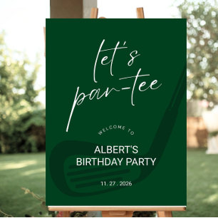 Men Green Golf Birthday Partee Welcome Sign