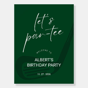 Men Green Golf Birthday Partee Welcome Sign