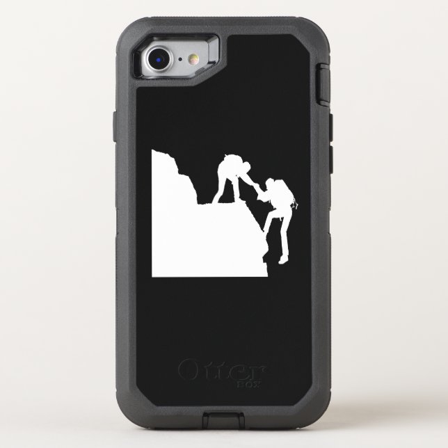 Men Group Climbing mountain silhouette Otterbox iPhone Case (Back)