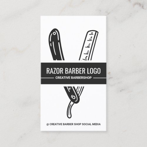 Men Hair Salon Barber Razor Business Card