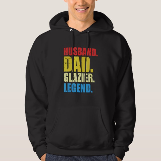 Men Hardworking Glazier Fathers Day Glass Fitter W Hoodie (Front)