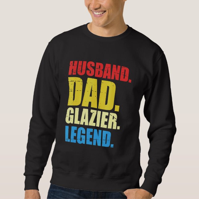 Men Hardworking Glazier Fathers Day Glass Fitter W Sweatshirt (Front)