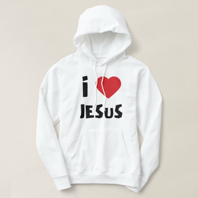 Men Hoodie I love Jesus (Design Front)