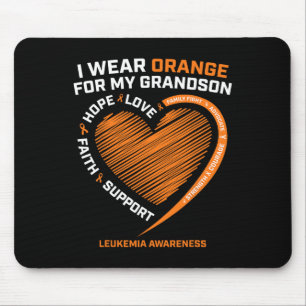 Men I Wear Orange For My Grandson Leukemia Awarene Mouse Pad