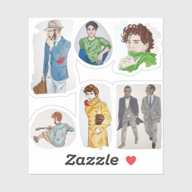 Men Illustrated Sticker (Sheet)