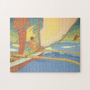 'Men in an Outrigger Canoe Headed for Shore' Jigsaw Puzzle