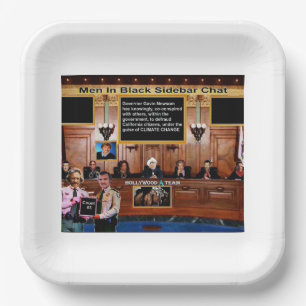 Men in black sidebar chat paper plates