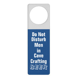 Men in Cave Crafting Beer Blue/White Door Hanger