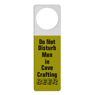 Men in Cave Crafting Beer Door Hanger