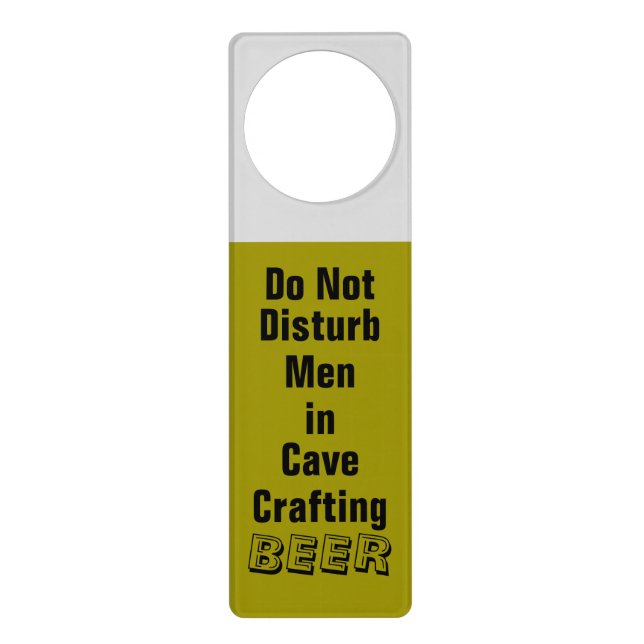 Men in Cave Crafting Beer Door Hanger (Front)