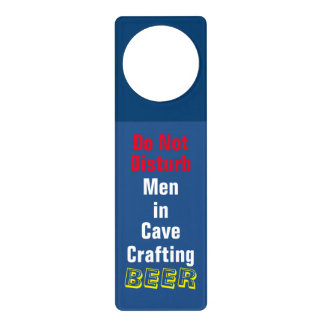 Men in Cave Crafting Beer-Multicolor/two tone blue Door Hanger