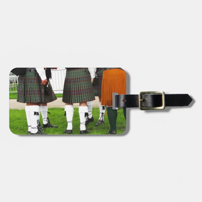 Men In Skirts Luggage Tag (Front Horizontal)