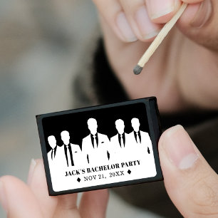 Men in Suits Bachelor Party Black & White Matchboxes