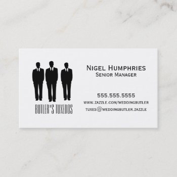 Men In Suits Retail Business Card by WeddingButler at Zazzle