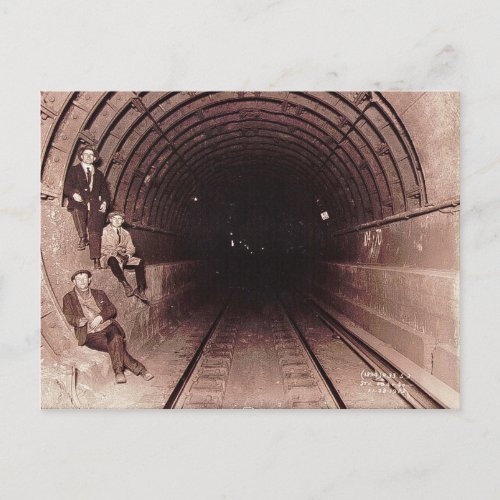Men in the New York City Subway System Vintage Postcard