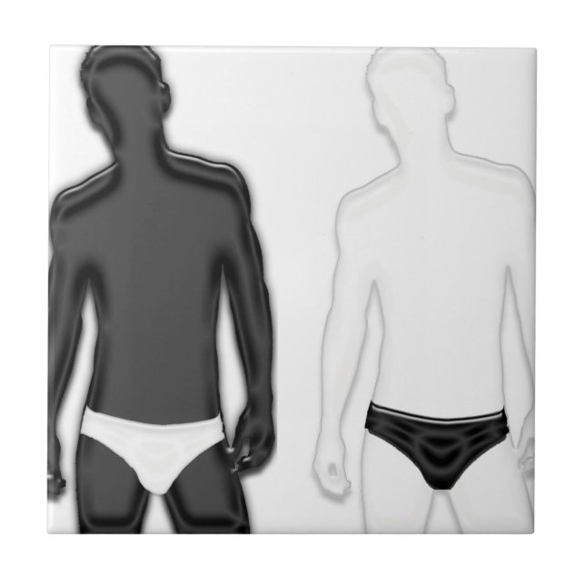 Men in Underwear Ceramic Tile (Front)