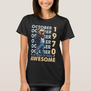 Men Legend October 1970 54th Birthday Cool Bear 54 T-Shirt