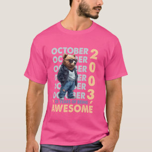 Men Legend October 2003 21st Birthday Cool Bear 21 T-Shirt