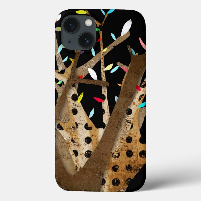 Men Man Grungy Tree Fun leafs Case-Mate iPhone Case (Back)