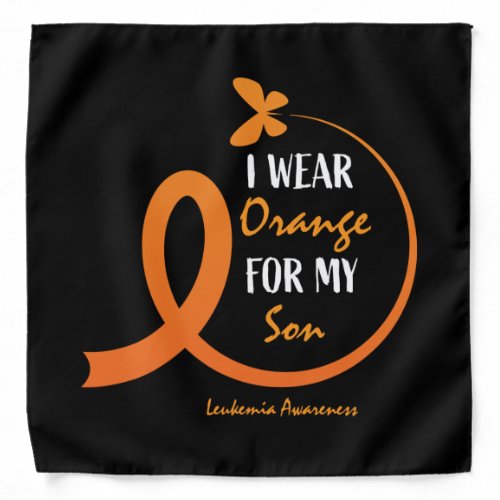 Men Mom Women I Wear Orange For My Son Leukemia Bandana