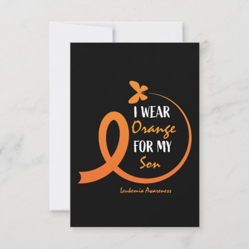 Men Mom Women I Wear Orange For My Son Leukemia RSVP Card