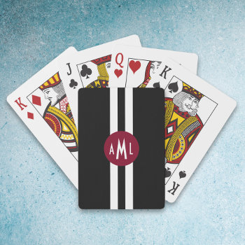 Men Monogrammed Playing Cards by KathyHenis at Zazzle