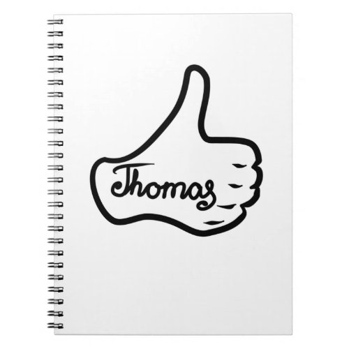 Men name Thomas with hand gesture super  Notebook