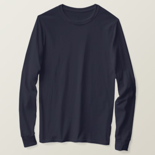 Men Navy Blue Long Sleeve T_Shirt  Customize