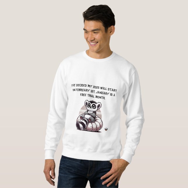 Men New Year funny Resolution Sweatshirt (Front Full)