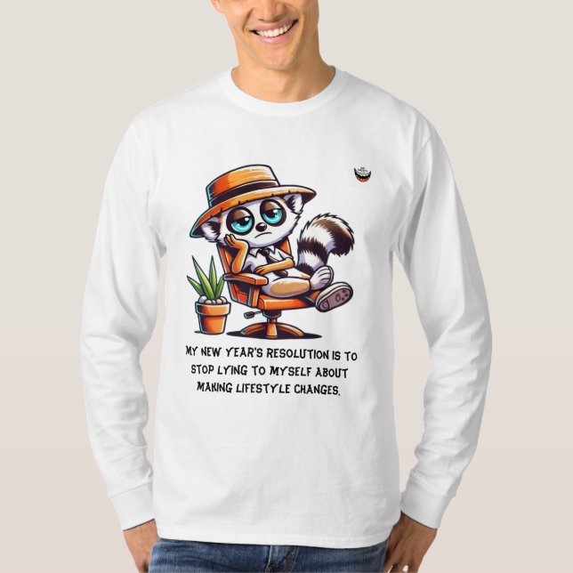 Men New Year honest Resolution T-Shirt (Front)