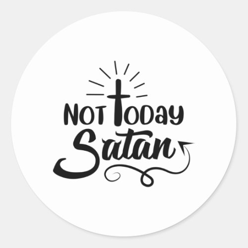 Men Not Today Satan V_Neck Graphic T_Shirt Classic Round Sticker