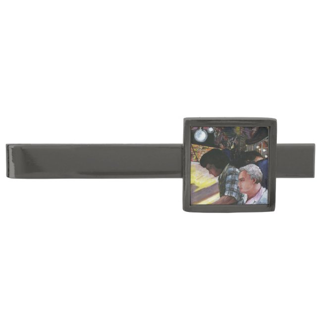 Men of Commerce, Jerusalem Gunmetal Finish Tie Clip (Front)