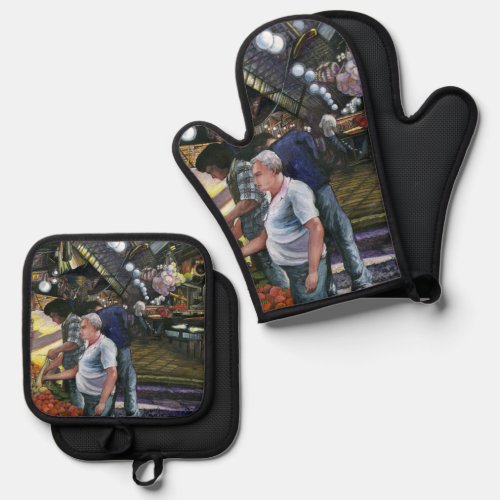 Men of Commerce Jerusalem Oven Mitt  Pot Holder Set