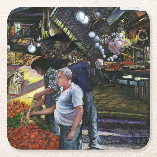 Men of Commerce, Jerusalem Square Paper Coaster (Front)