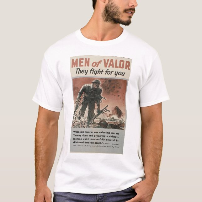 men of valor WWII poster t-shirt (Front)