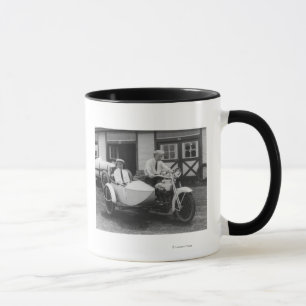 Men on Harley Davidson Motorcycle with Sidecar Mug
