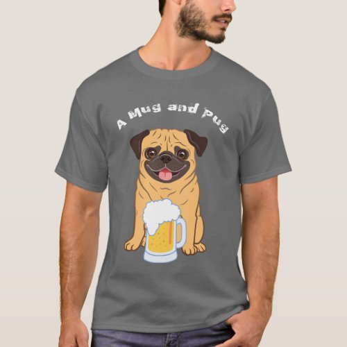 men or womens Funny Pug and beer lover T_Shirt